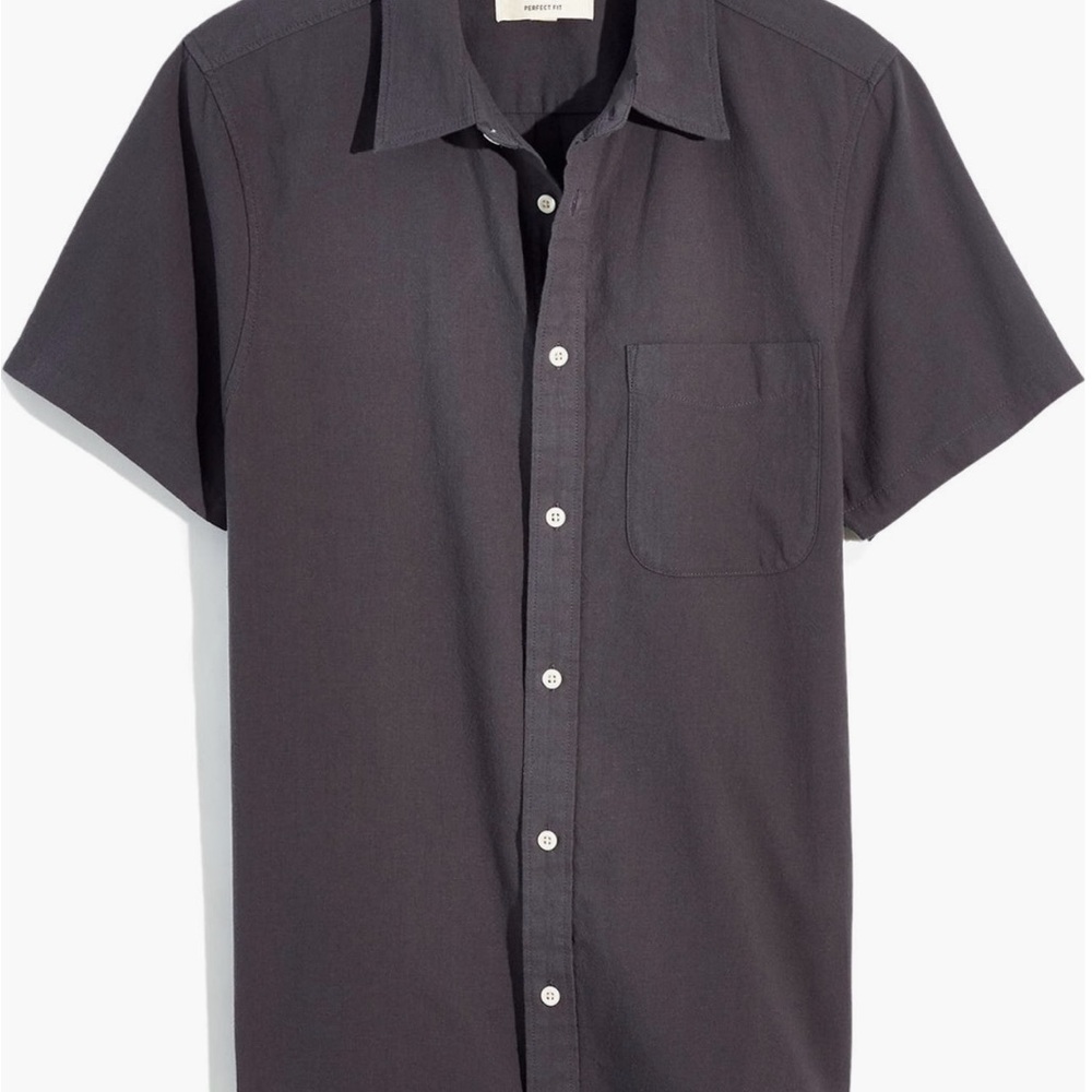Madewell Perfect Crinkle Short Sleeve Button-up Shirt